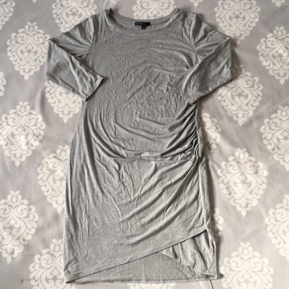 Gibson - Heather Grey Ruched Midi Dress - Picture 3 of 5